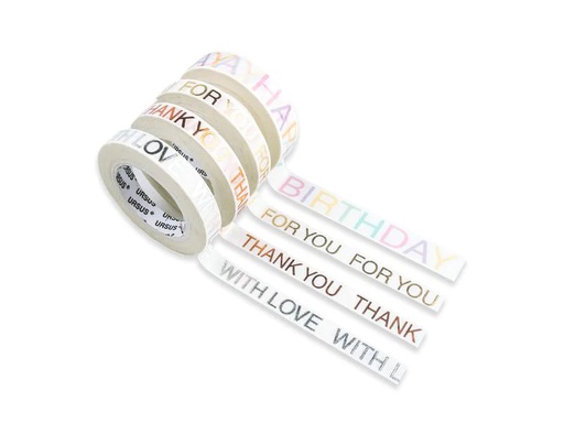 [90089910 742133] URSUS Washi Tape 10 m 4 Rollen, Mehrfarbig, Schöne Worte