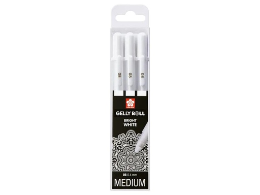 [90009001 1065417] Sakura Gelschreiber Gelly Roll Basic 3er-Set Mittel, Weiss