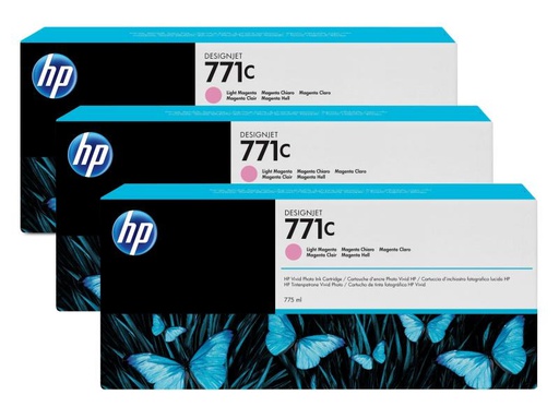 [90090303 887469] HP Tinte Nr. 771C (B6Y35A) Light Magenta (3er-Pack)