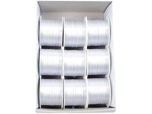 [90090656 641026] GOLDINA Satinband 3 mm x 10 m, Weiss