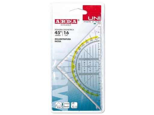 [90090910 885519] Arda Geodreieck Uni 45°, 16 cm