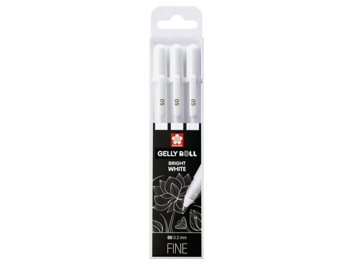 [90090970 1065416] Sakura Gelschreiber Gelly Roll Basic 3er-Set Fein, Weiss