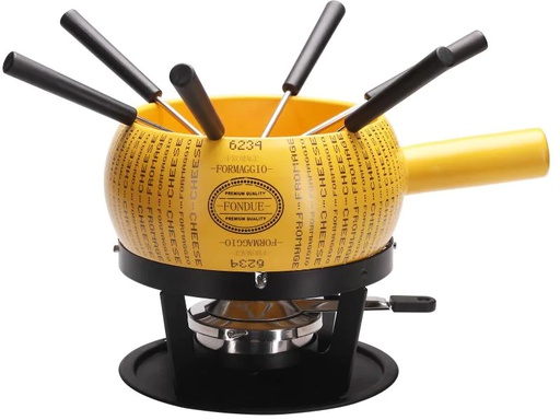 [90090980 932907] Nouvel Käsefondue-Set Parmino 9 Teile, Gelb
