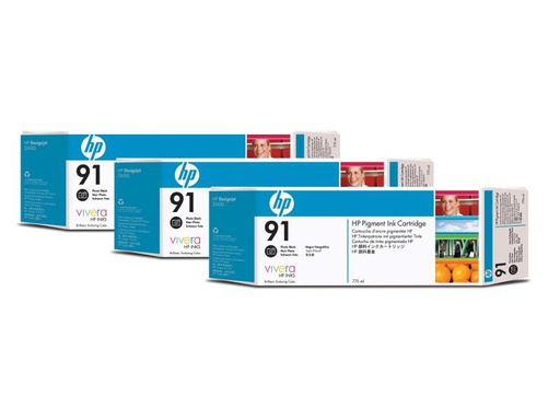 [90091010 887611] HP Tinte Nr. 91 (C9481A) Photo Black (3er-Pack)