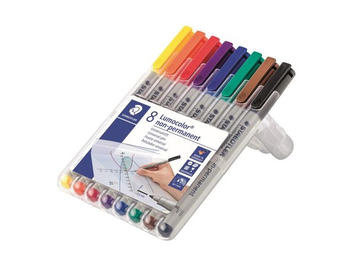 [90091336 914850] Staedtler Folienstift Lumocolor 316 F 8er-Set, wasserlöslich