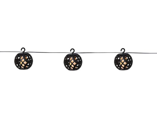 [90009113 1160543] Star Trading Lichterkette Solar Flame 210 cm, Schwarz