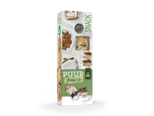 [90091877 873401] Witte Molen Snack Puur Sticks Nüsse für Nager, 2 Stk. à 110 g