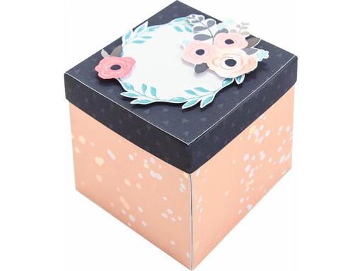 [90009170 1094676] Folia Geschenkbox Romantik Mehrfarbig, 7.50 x 7.50 cm