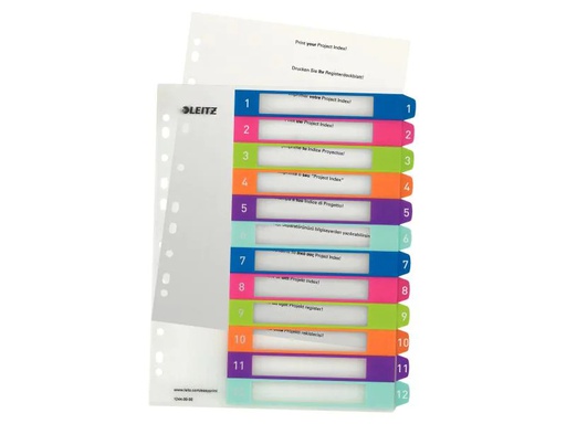 [90092337 627602] Leitz Register WOW A4 1-12
