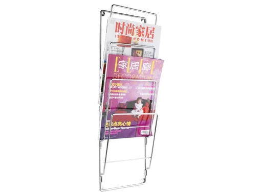 [90092745 988358] present time Zeitungsständer 60 x 19 cm Silber