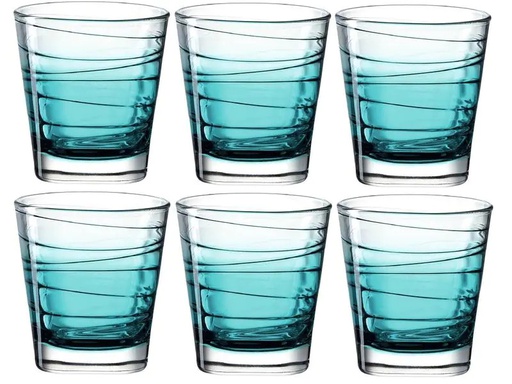 [90092821 1204326] Leonardo Trinkglas Vario Struttura 250 ml, 6 Stück, Hellblau
