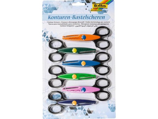 [90093179 627917] Folia Schere Konturen-Set 6 Stück