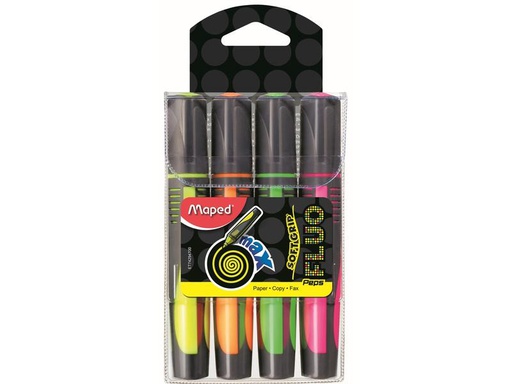 [90093277 1108863] maped Textmarker Fluo Peps Soft Grip, 4 Stück