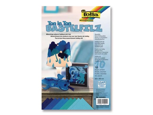 [90094817 599609] Folia Bastelfilz Ton in Ton Blau