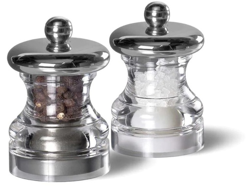 [90094907 1021571] Cole&amp;Mason Salz- und Pfeffermühle PO3 2 Stück, 6.5 cm, Transparent