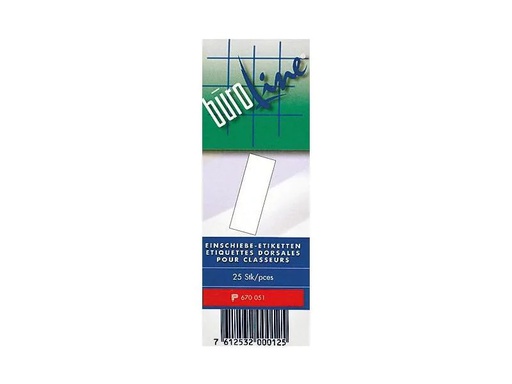 [90095048 1161675] Büroline Rückenschilder 51 x 143 mm, 25 Stück, Weiss