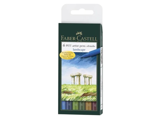 [90095197 252187] Faber-Castell Tuschestift Pitt Artist Pen Landscape 6er Etui