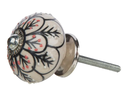 Tranquillo Möbelgriff handgemacht, Ø 4 cm, Beige/Silber