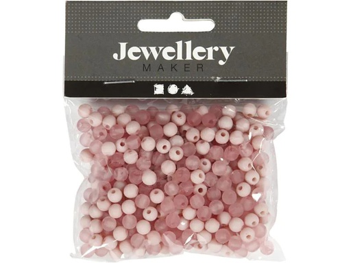 [90095648 871120] Creativ Company Kunststoffperlen 6 mm, Rosa, 150 Stk.
