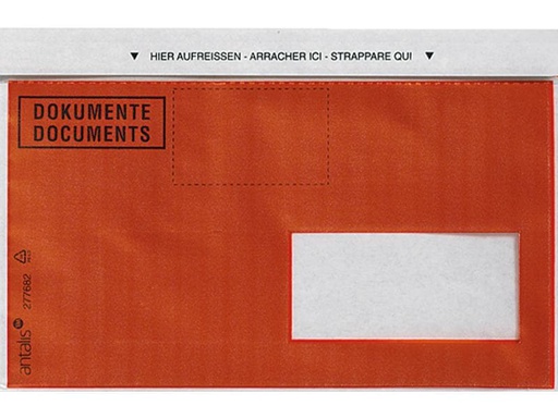 [90095663 1152909] Antalis Dokumententasche C6/5 Druck, Fenster Rechts, 1000 Stück, Rot