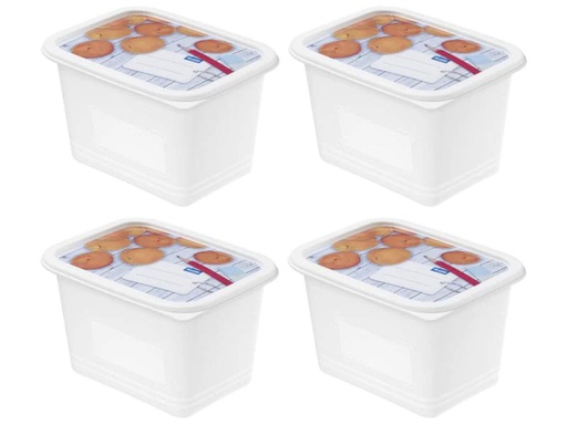 [90095785 511977] Rotho Vorratsbehälter Domino Dekor 4 Stück, 1 l, Transparent