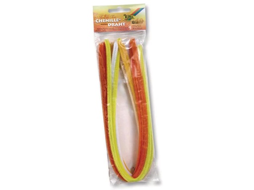 [90095857 627811] Folia Chenilledraht 8 mm, Ton in Ton Mix Gelb, 10 Stück