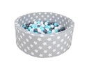 Knorrtoys Bällebad Grey White Stars 300 Bälle creme/grey/lightblue