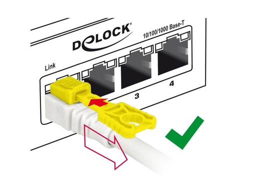 [90096053 846245] Delock Patchkabel  Cat 6A, S/STP, 2 m, Weiss, verriegelbar