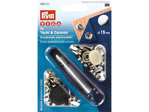 [90096312 1088015] Prym Druckknöpfe Caravan 15 mm, 10 Stück