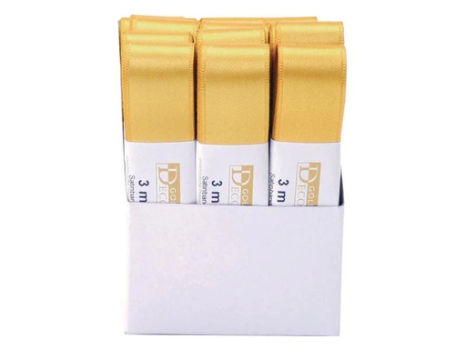 [90096389 640953] GOLDINA Satinband 25 mm x 3 m, Gold, 1 Stück