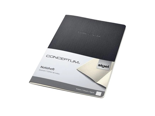 [90096705 542863] Sigel Notizheft Conceptum A4, Liniert, Schwarz