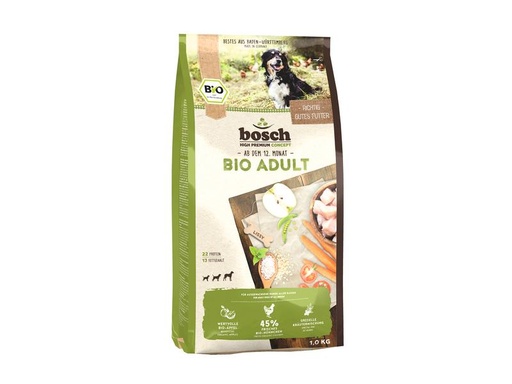 [90096998 1136104] Bosch Tiernahrung Trockenfutter Bio Adult Huhn &amp; Apfel, 1 kg