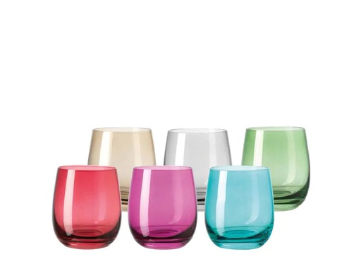 [90097028 552776] Leonardo Trinkglas Sora 360 ml, 6 Stück, Mehrfarbig