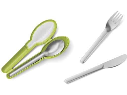 [90097081 1144835] Emsa Besteck-Set to go Clip &amp; Go 3-teilig, Grün/Silber