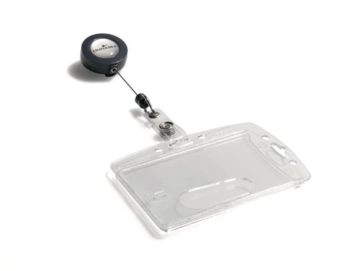 [90097255 579061] DURABLE Ausweishalter Hartbox mit Jojo für 1 Ausweis, 10 Stück