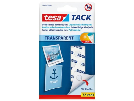 [90097647 521502] tesa Klebepad TACK 72 Stück, Transparent