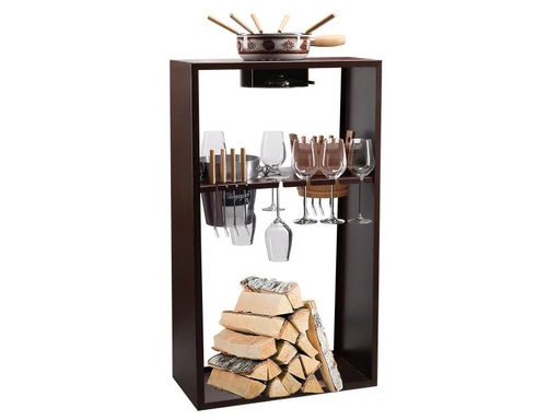 [90098229 932916] Nouvel Fondue-Bar Winter-Dream 17 Teile, Braun/Mehrfarbig