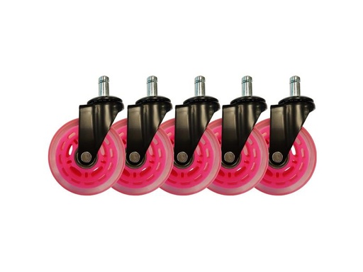 [90098239 1123926] LC-Power Gaming Stuhlrollen 5er Set Pink