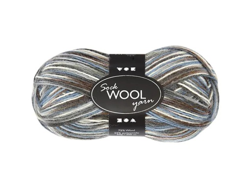 [90098521 1057933] Creativ Company Wolle 50 g für Socken, Blau/Grau