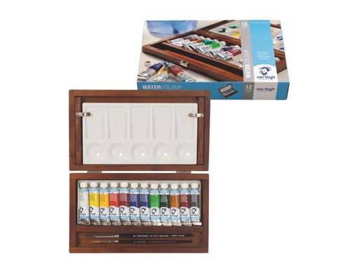 [90098607 995797] Van Gogh Aquarellfarbe Malkasten 12er-Set, Mehrfarbig