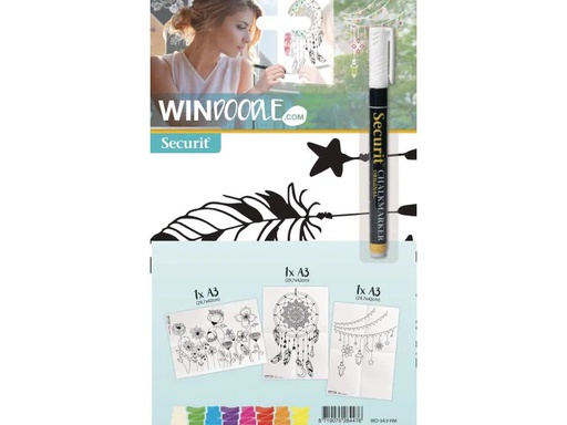 [90098741 734850] Securit Malset A3 Fensterschablone, Zuhause, 3er Set