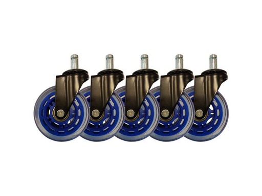 [90098829 1123924] LC-Power Gaming Stuhlrollen 5er Set Dunkelblau