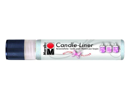 [90099525 648249] Marabu Kerzenmalfarbe Candle-Liner Glitter 25 ml, Weiss