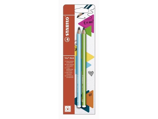 [90099659 576135] STABILO Bleistift Trio dick HB, Hellblau/Grün