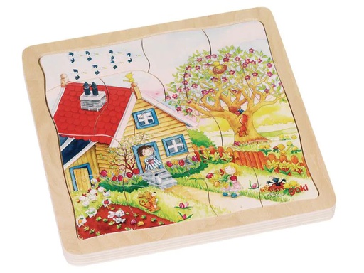 [90099923 657678] Goki Holzpuzzle Schichtenpuzzle Jahreszeiten
